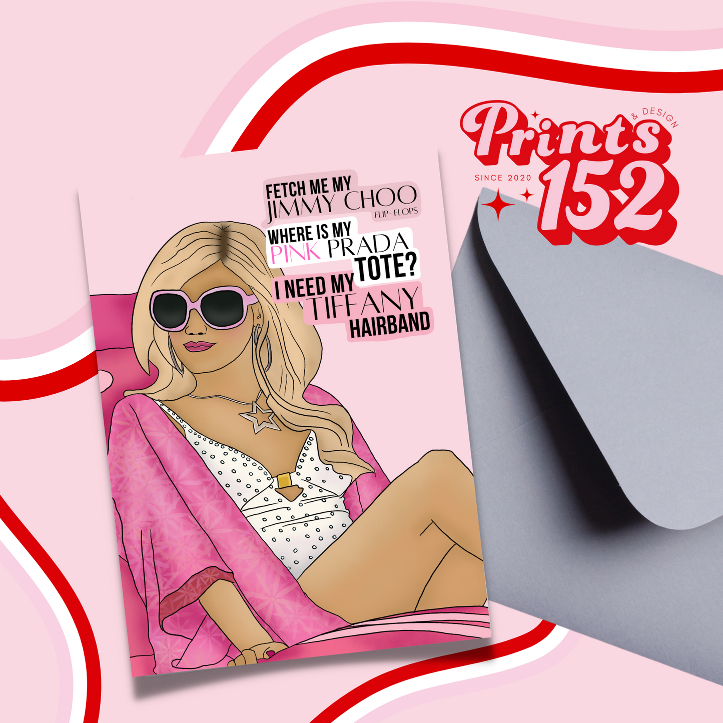 Fabulous, Pink birthday card