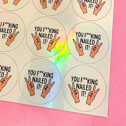 Circle Iridescent Personalised Stickers